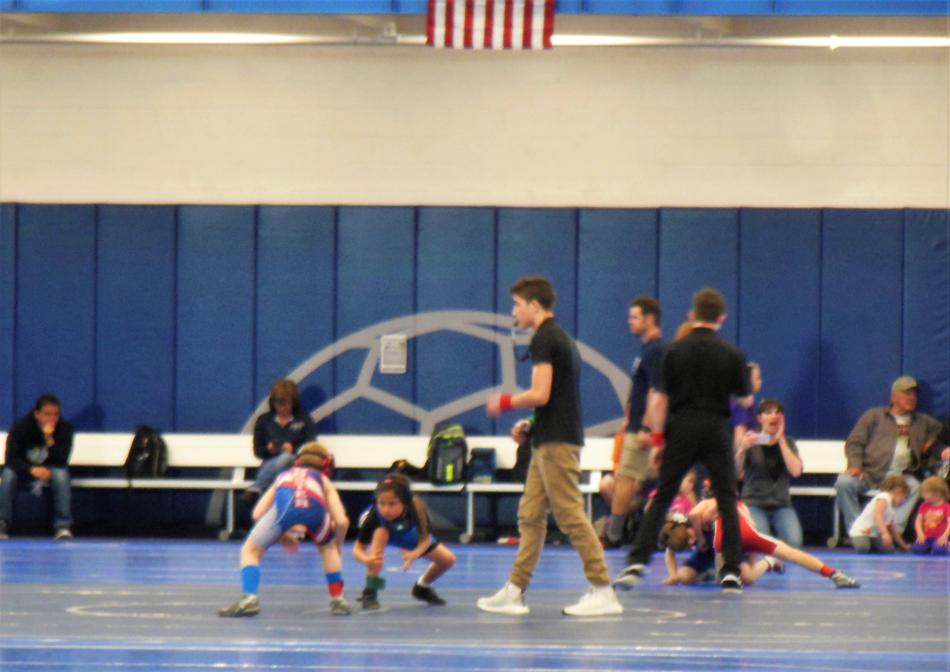 Youth wrestlers at the MAC Saturday morning in Carson City.