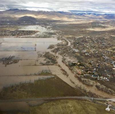 In this Feb. 11 photo by Kim Nehrboss-Allen flooding is shown northeast from the Silver Saddle Ranch recreation area.