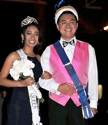 Prom King Curtis Basa with Prom Queen Menen Ashagrie.