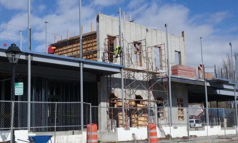 Photo by Brett Fisher. New mixed use commercial and residential project by Adams Hub.