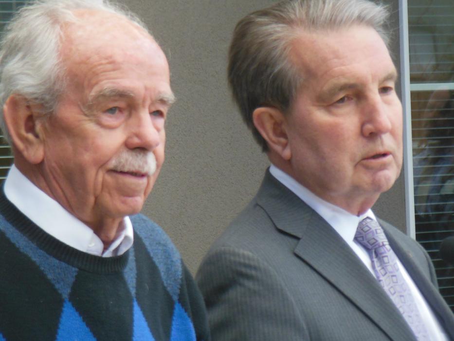 Garth Richards (left) with Carson City Mayor Bob Crowell.