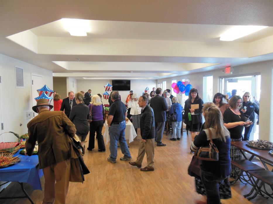 Hors d'oeuvres and refreshments inside the community room at Richards Crossing.
