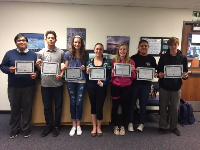 CHS perfect attendance winners for March 2017.