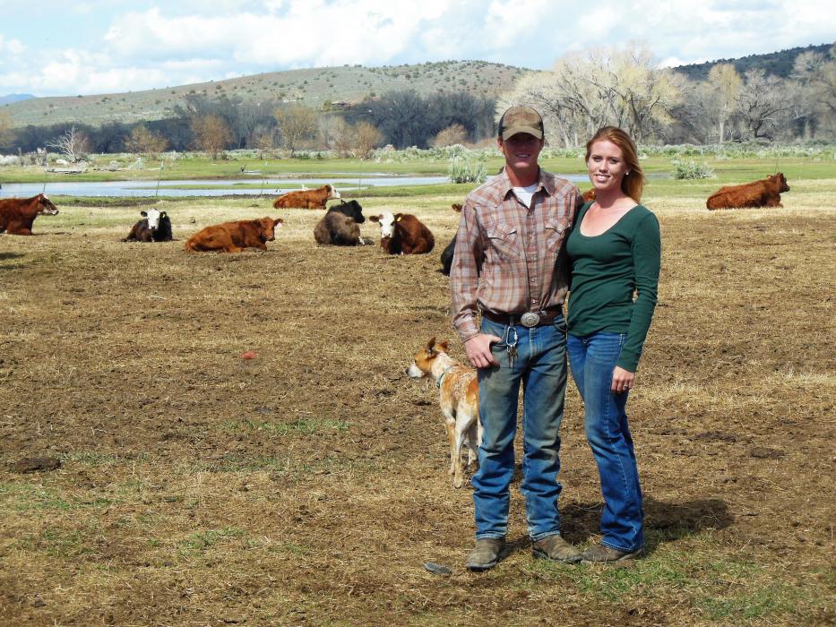 Photos by Brett Fisher. Casey and Rachel Sipe on their farm near the Carson River.