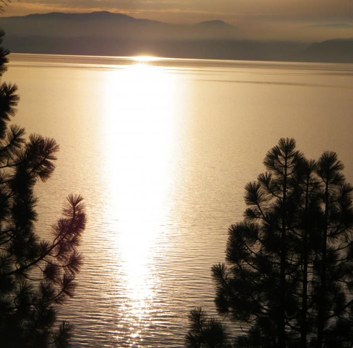 Photo by Brett Fisher. Sunset on Lake Tahoe at Crystal Bay.