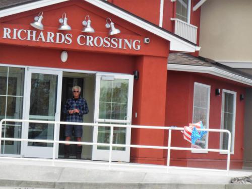 Outside the front entrance to the new Richards Crossing on Jeanell Drive. Photo by Brett Fisher