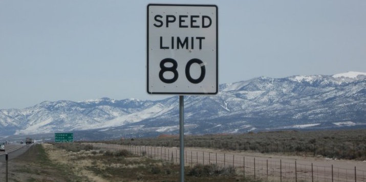 Beginning next week, 30 new signs reflecting the 80 mph will go up like this Utah sign.