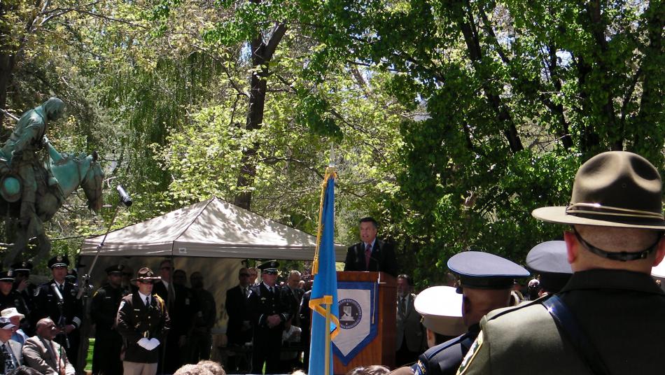 Nevada Governor Brian Sandoval gives the keynote address.