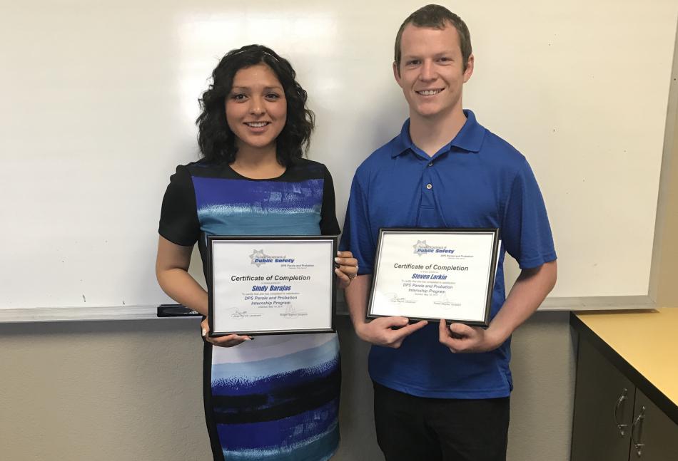 Steven Larkin and Sindy Barajas were selected for the Spring 2017 semester.