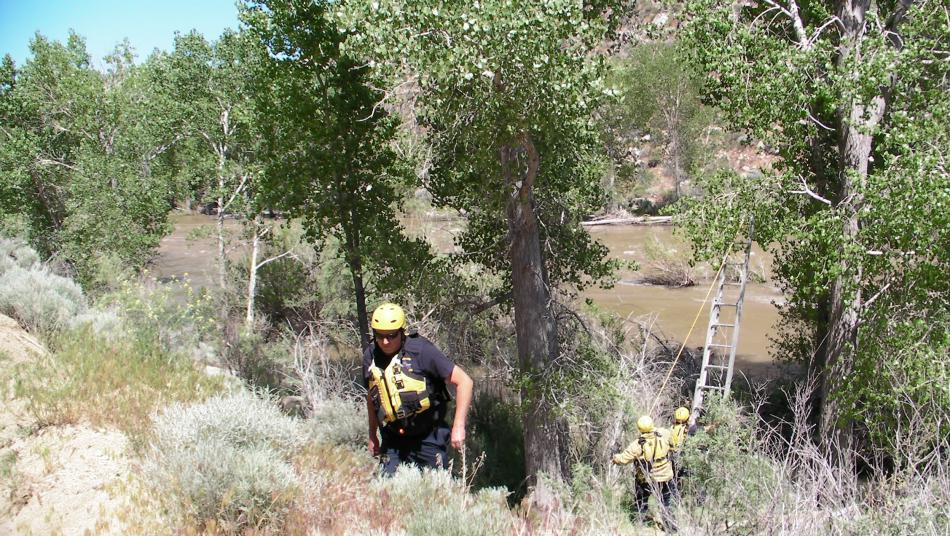 Members of the Carson City Fire Department rescued the juvenile Sunday. Photos by Jeff Munson and Jill Rasner