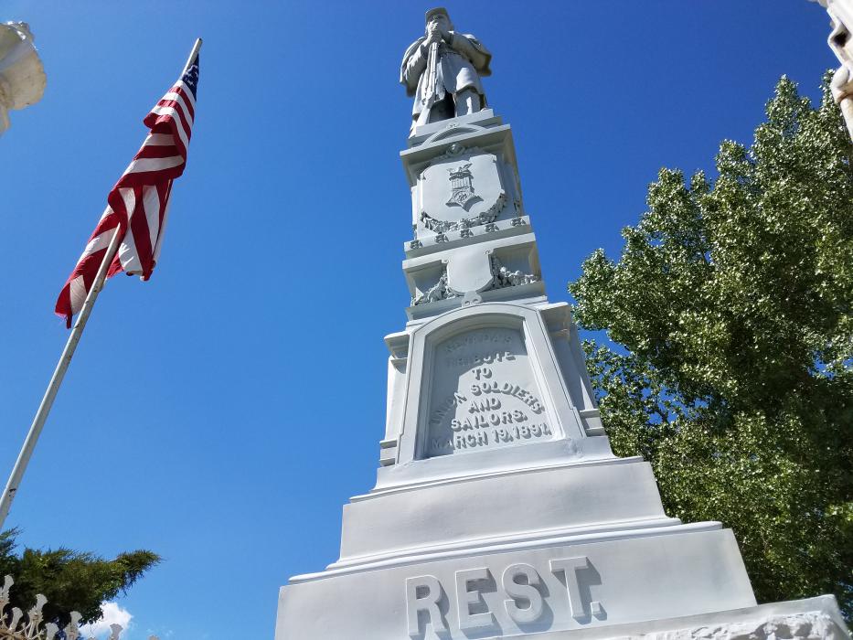 Photos by Brett Fisher. The American Civil War monument at Lone Mountain Cemetery.