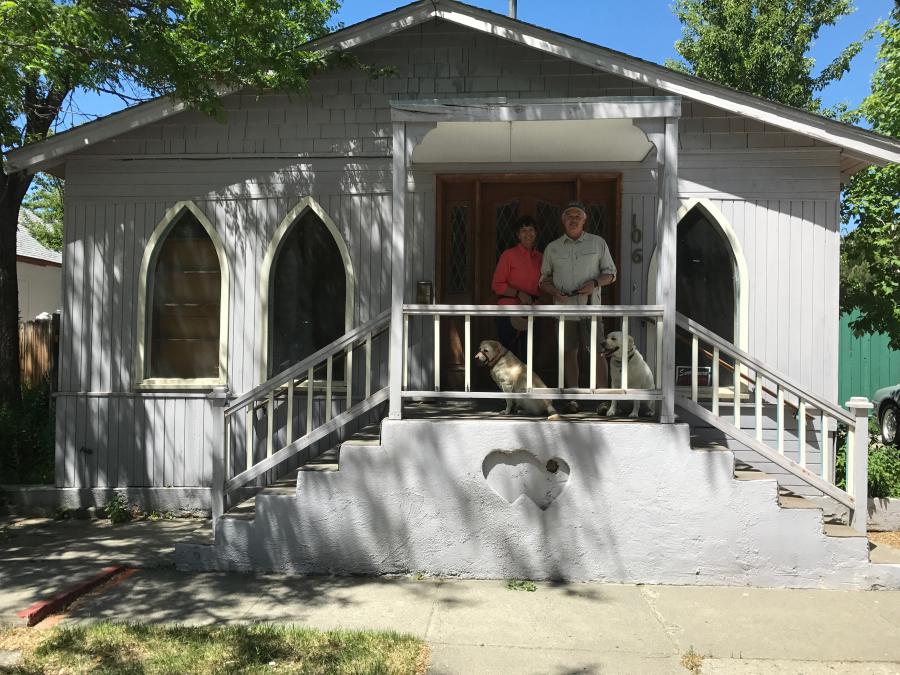 At the wedding chapel in Carson City - married by Rev. Gordon Millard.