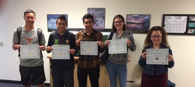 CHS 4th Quarter Perfect Attendance Award Winners.