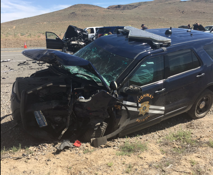 A NHP Trooper was injured and taken to the hospital by Care Flight. NHP Photo
