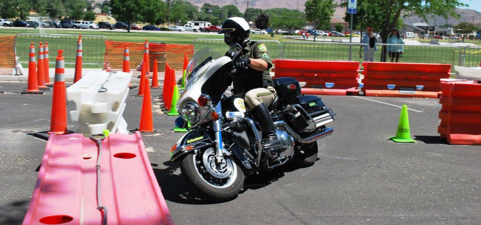 CCSO Gary Deputy Denham negotiates a turn at last year's event.