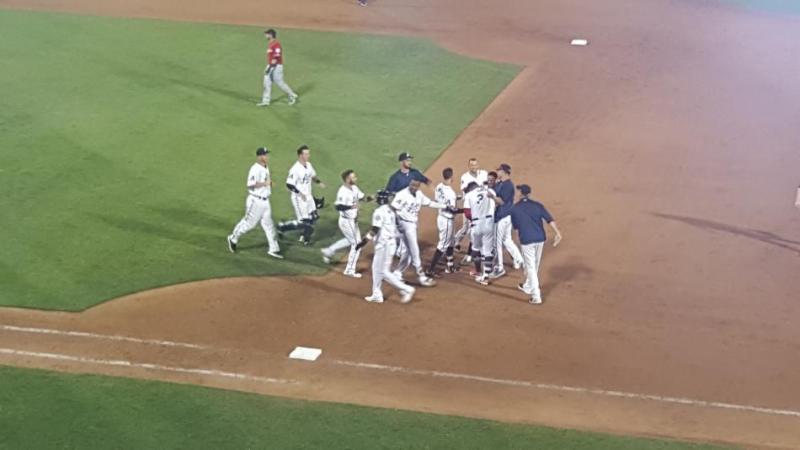 Aces celebrate in walkoff win