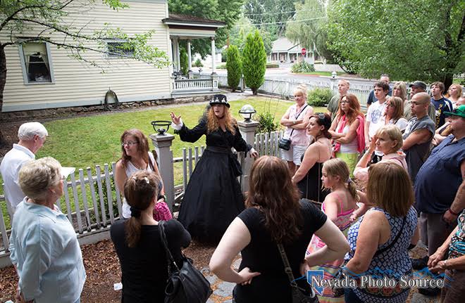 Mary Bennett, center, leads Carson City Ghost Walk tours. Photo by Brad Horn, Nevada Photo Source