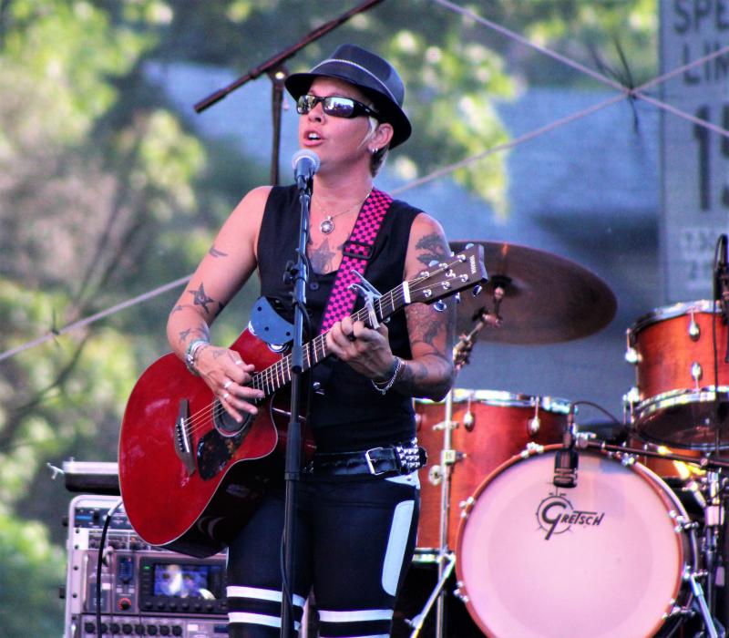 Athena McIntyre on the Minnesota Street Stage Saturday night.