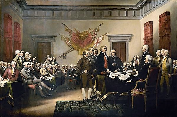 Signing of the Declaration of Independence. Courtesy Wikipedia.