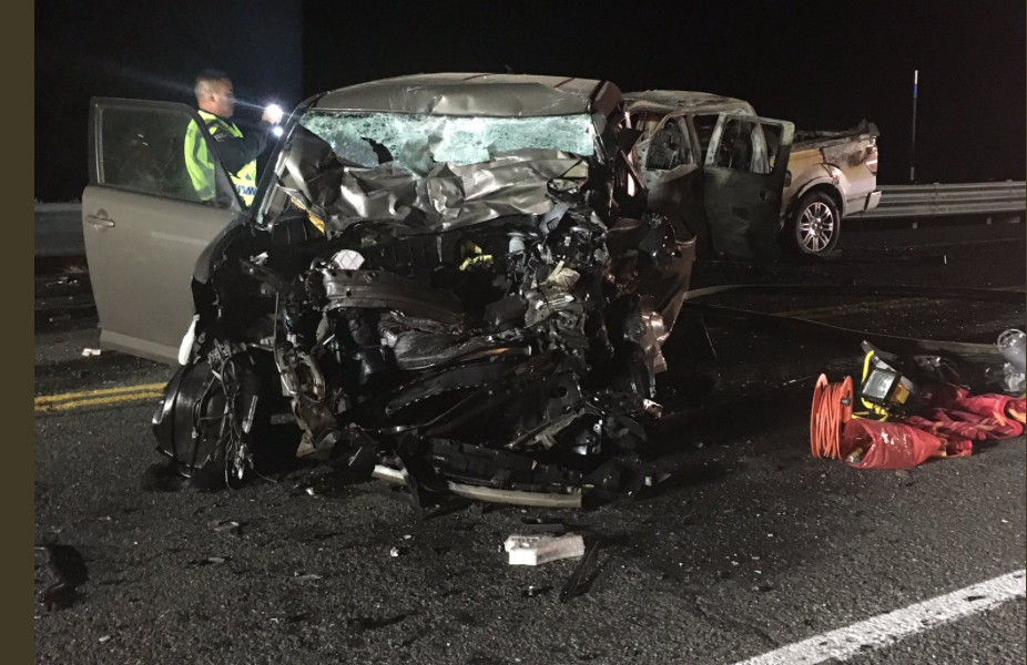 Troopers at the scene of the fatal crash Tuesday night on Kingsbury Grade. Nevada Highway Patrol photo