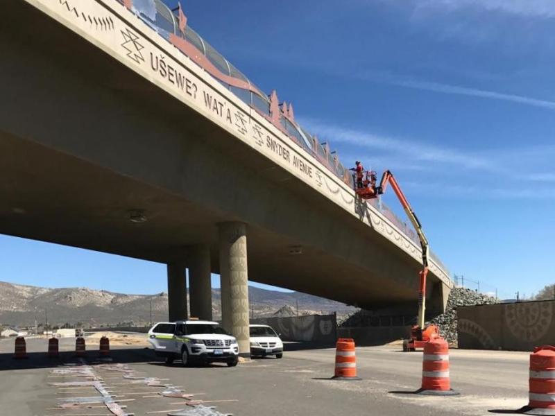 NDOT Photo of aesthetic work on the Snyder Avenue overpass earlier this  year.
