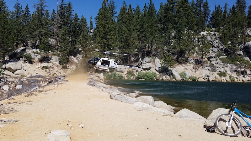 Washoe County landing at the Marlette Dam to transport the teen. Photo by Jeff Moser, CCSO Search and Rescue