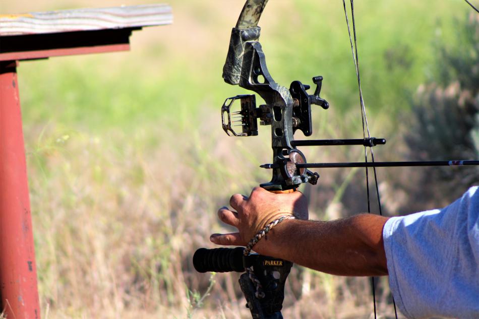 A compound bow.