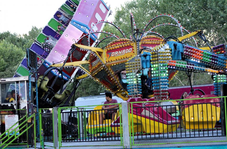 Carnival rides going full throttle at the Carson City Fair.