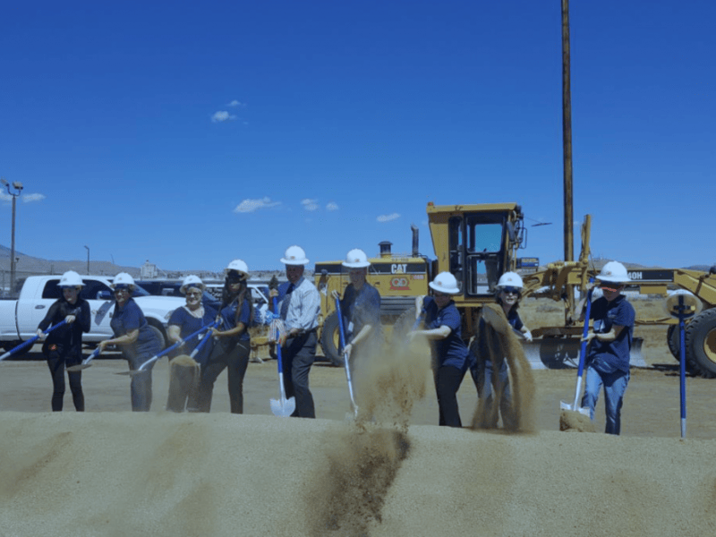Interns participated in a ground breaking ceremony with Gov. Sandoval. DETR Photo