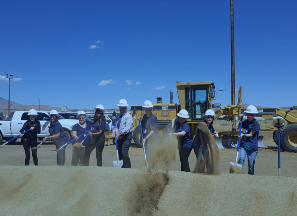 Interns participated in a ground breaking ceremony with Gov. Sandoval. DETR Photo