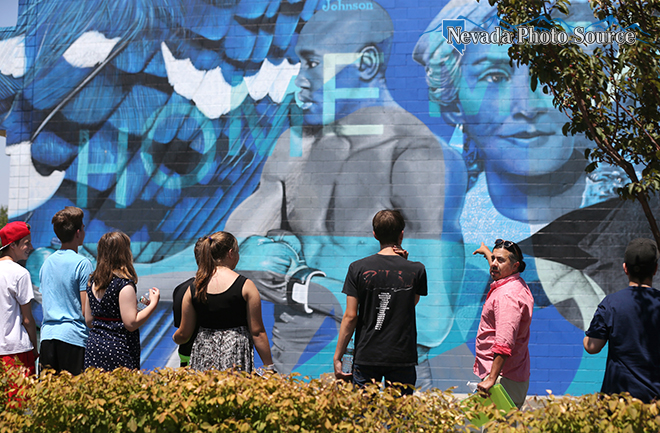 Mark Salinas, Carson City's arts and culture coordinator, leads a tour. Cathleen Allison, Nevada Photo Source