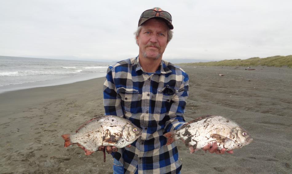 Mac the Naw with his Oregon catch.