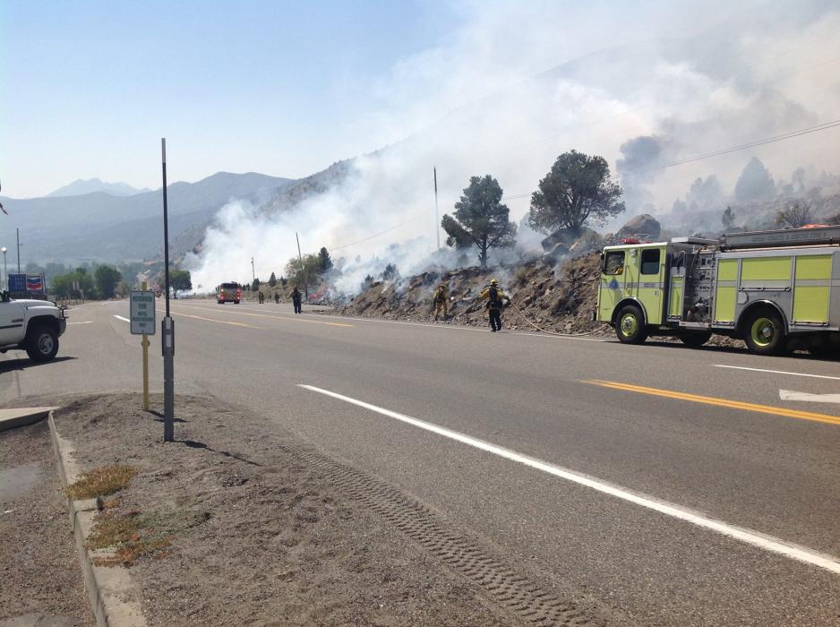 The Slinkard Fire is 35 percent contained as of Sunday morning. Highway 395 is open. Photo taken Sept. 1 by DSCO