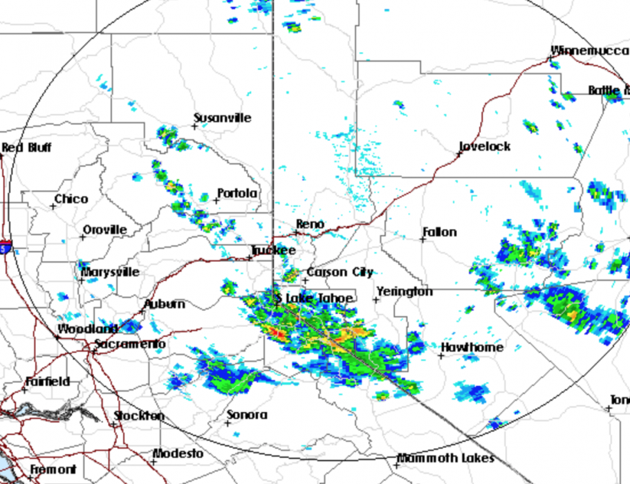 A radar image taken at around 2:13 p.m.