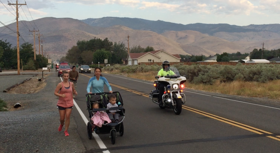 Around two dozen participated in Wednesday's memorial walk and run.