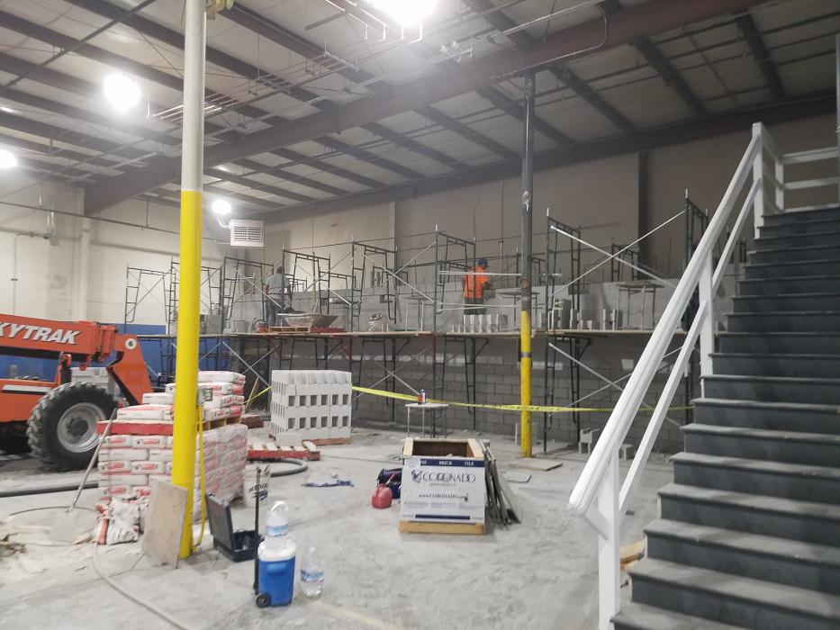 Construction crews work on the renovation for RTP Company in Dayton. The company is preparing to re-open the facility.