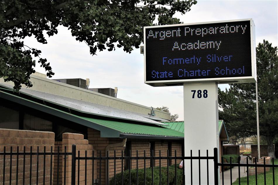 Front entrance to Argent Preparatory Academy on Fairview Drive.