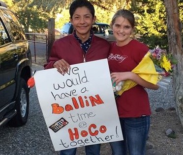 Juan Brenna asking Emma McCoy to the CHS Homecoming dance.
