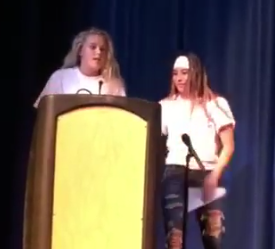Lauren Lemburg and Gabriella Escobar in the CHS Lip Sync 2017.