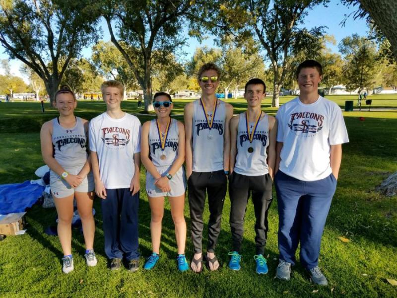SLHS XC (L to R): Taylor Davison, Andreas Gilson, Emily McNeely, Jared Marchegger, Teagan Hansen, & Zachary Houghton
