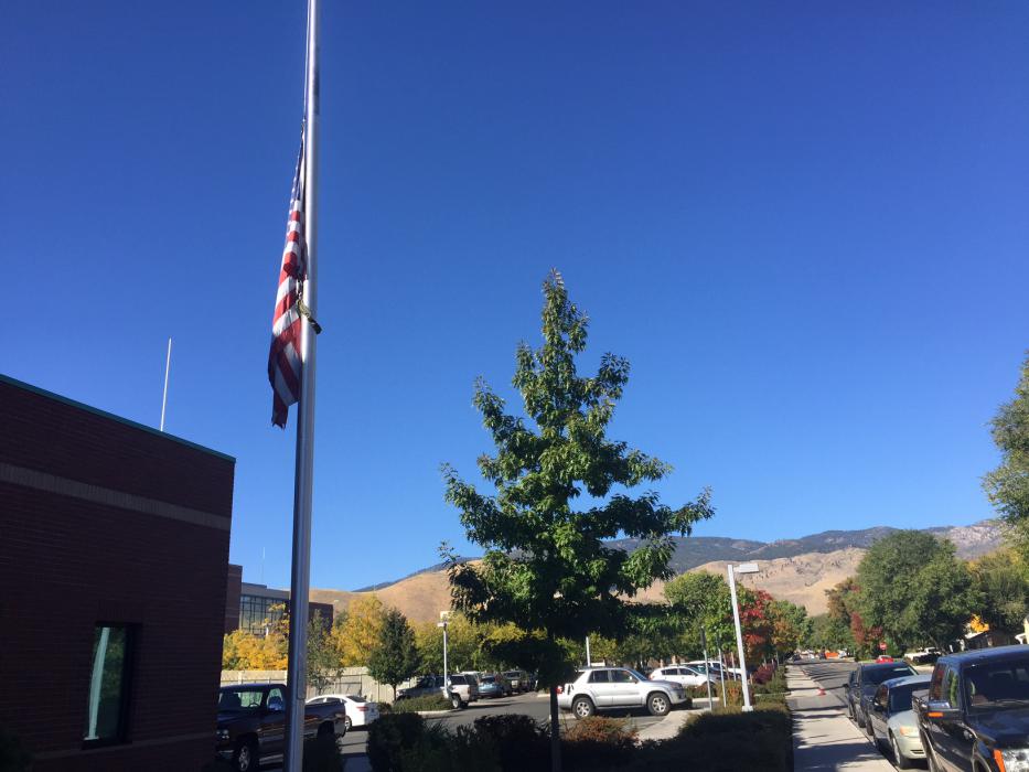 Flag at half mast this morning at Carson City Sheriff's Office
