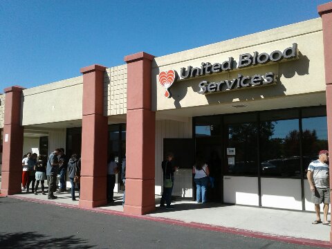 Dozens of people have lined up today at United Blood Services in Carson City. Photo courtesy, David Kotzebue