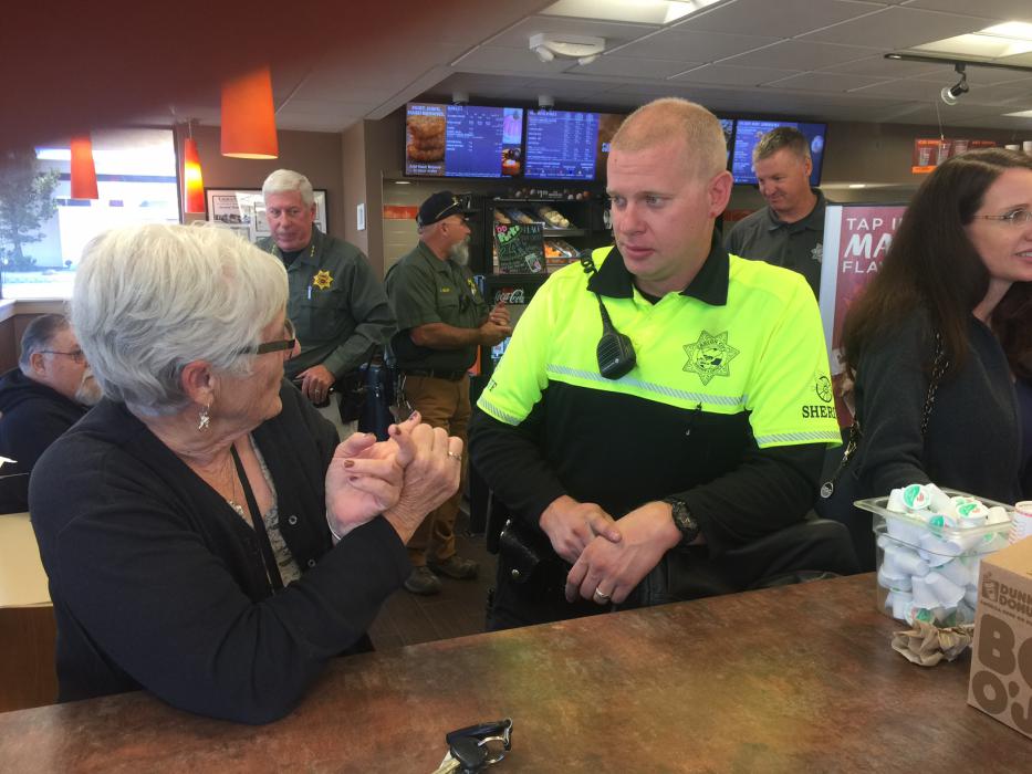 Muscle Powered's Donna Inversin and CCSO Deputy Michael Jerauld.