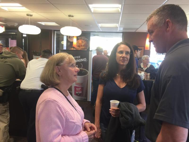 L to R: Sandy Borges and Catherine Haskell speak with CCSO Assistant Sheriff Ken Sandage.