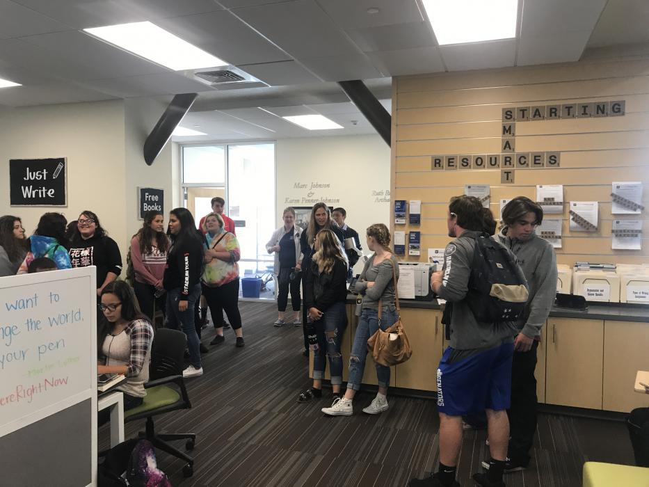 CHS students touring UNR Book Store.