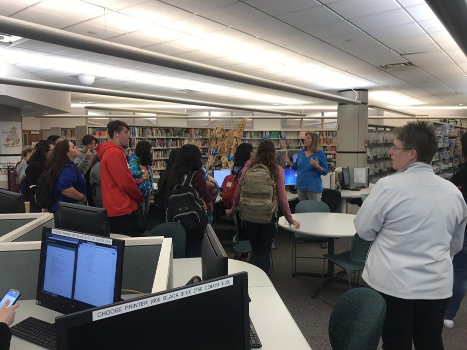CHS students touring UNR Library.