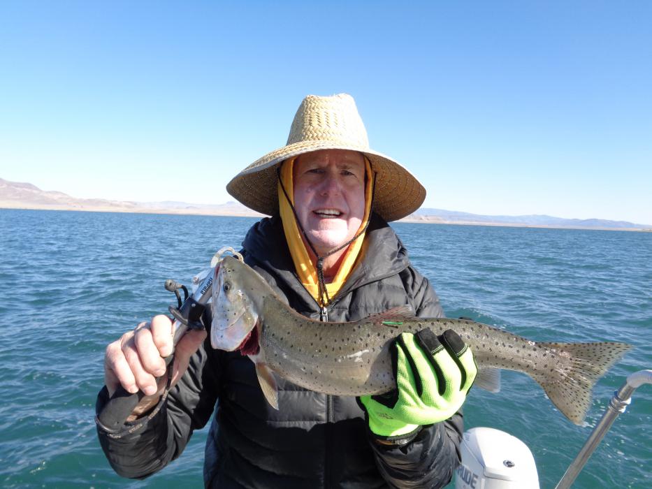 Tom Blotter with a nice catch at Pyramid Lake.