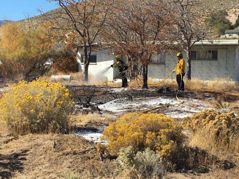 Carson City firefighters knocked down a small brush fire near  South Carson Street and Highway 50. Photo by Kirk Caraway