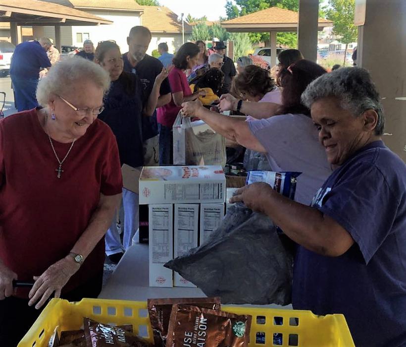 Food is distributed to needy Carson City residents.