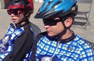 CHS Mountain Bike Riders Alex Pugh on the right and Isaac Harrison on the left.